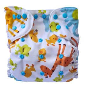 Pañal Ecológico Con Absorbente Intercambiables (Animales Felices – Broche)