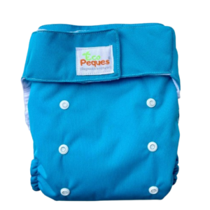 Pañal Ecológico con absorbente Intercambiable  (Unicolor Azul- Velcro)