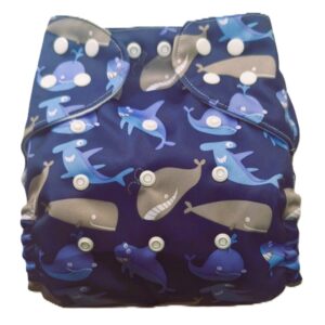 Pañal Ecológico Con Absorbente Intercambiables (Ballenas – Broche)
