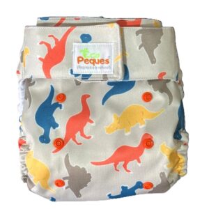 Pañal Ecológico Con Absorbente Intercambiable (Dinosaurio Colores – Velcro)