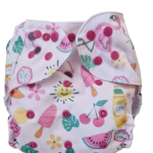 Pañal Ecológico Con Absorbente Intercambiables (Fresitas – Broche)
