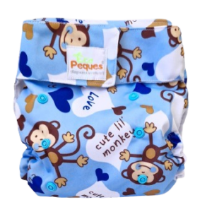 Pañal Ecológico Con Absorbente Intercambiable (Mono Aventurero– Velcro)