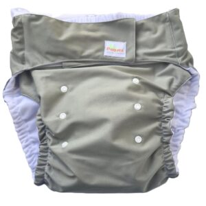 Pañal Ecológico para Adultos - Absorbente de 12 Capas. Talla L (Gris) 75  kg a 110 Kg