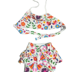 Pañal Ecológico de Piscina con Top (Flores de Colores)