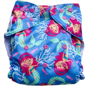 Pañal Ecológico Con Absorbente Intercambiable (Sirena – Broche)