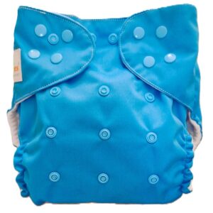 Pañal Ecológico con absorbente Intercambiable (Unicolor Azul- Broche)