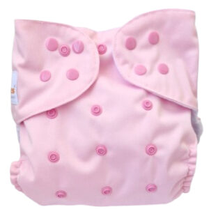 Pañal Ecológico Con Absorbente Intercambiable (Unicolor Rosado Claro - Broches)