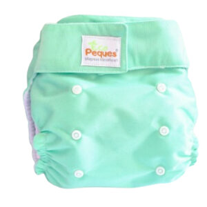 Pañal Ecológico Con Absorbente Intercambiable (Verde Menta – Velcro)
